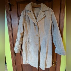 Real leather, faux shearling jacket